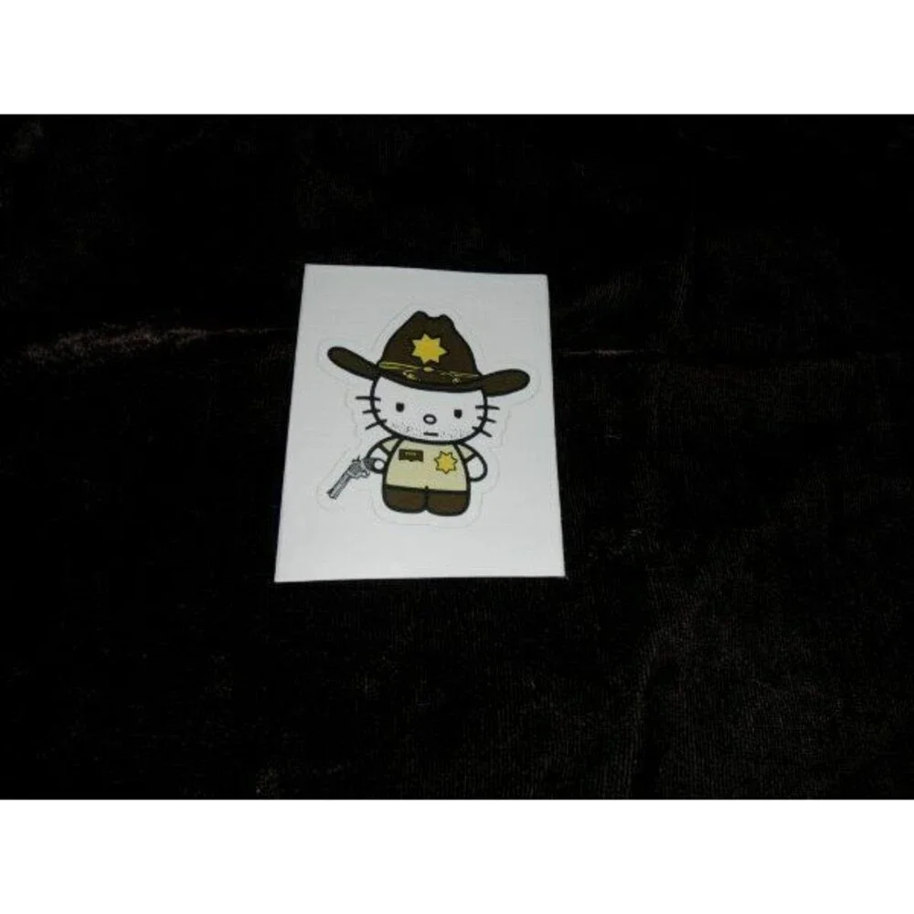 THE DEAD ZOMBIE TV SHOW KITTY RICK GRIMES DEPUTY SHERIFF DECAL (2.75W X 3.0